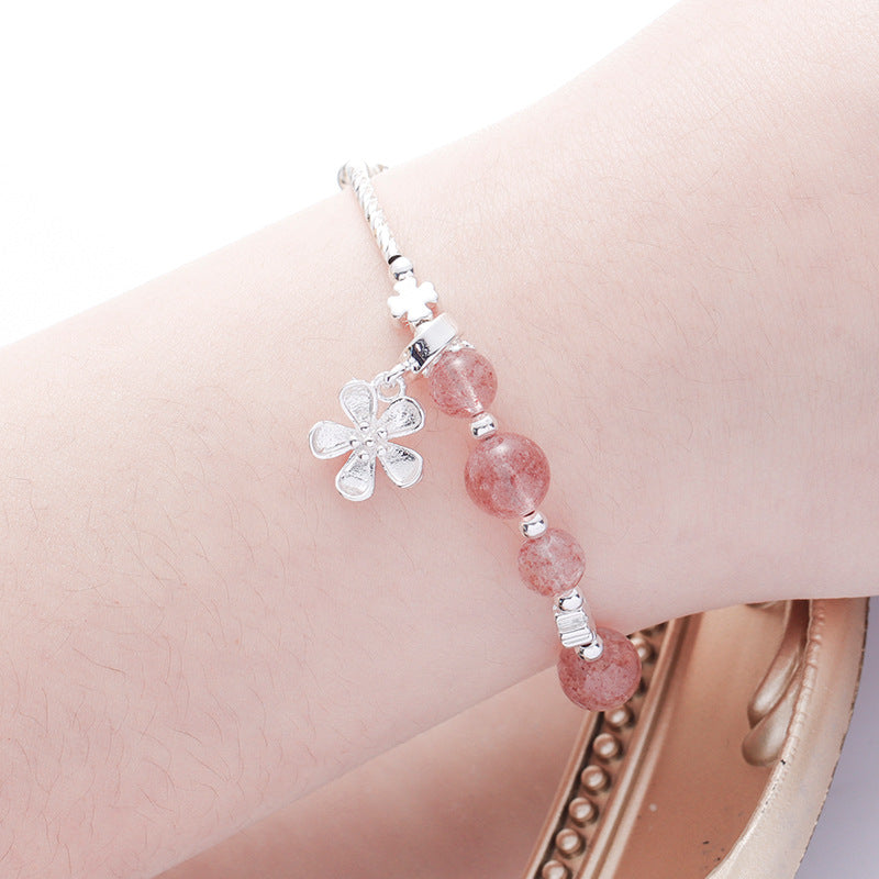 Flower Strawberry Crystal Female Simple Mori Bracelets