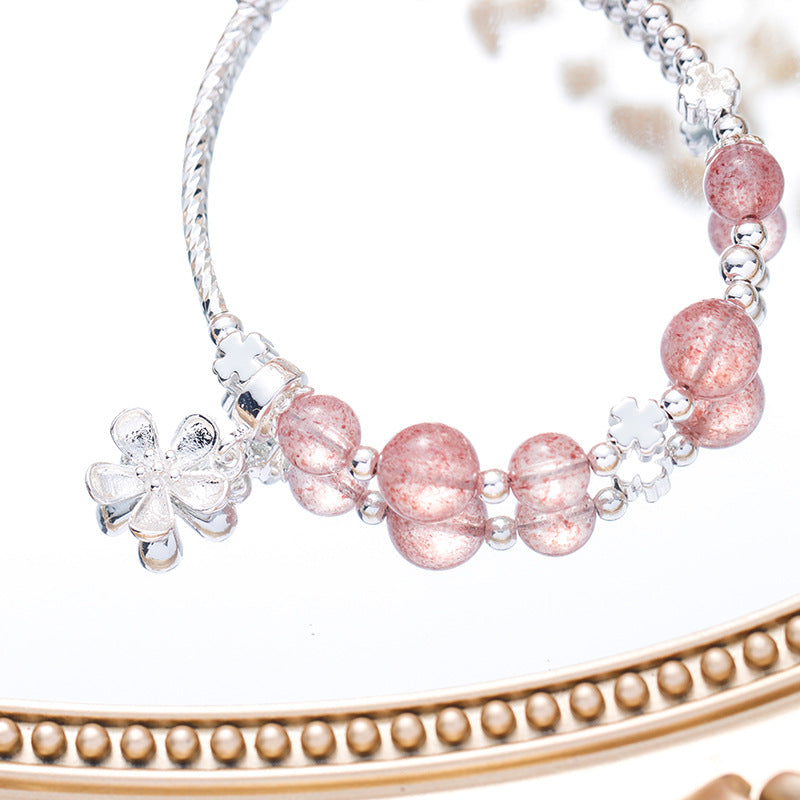 Flower Strawberry Crystal Female Simple Mori Bracelets