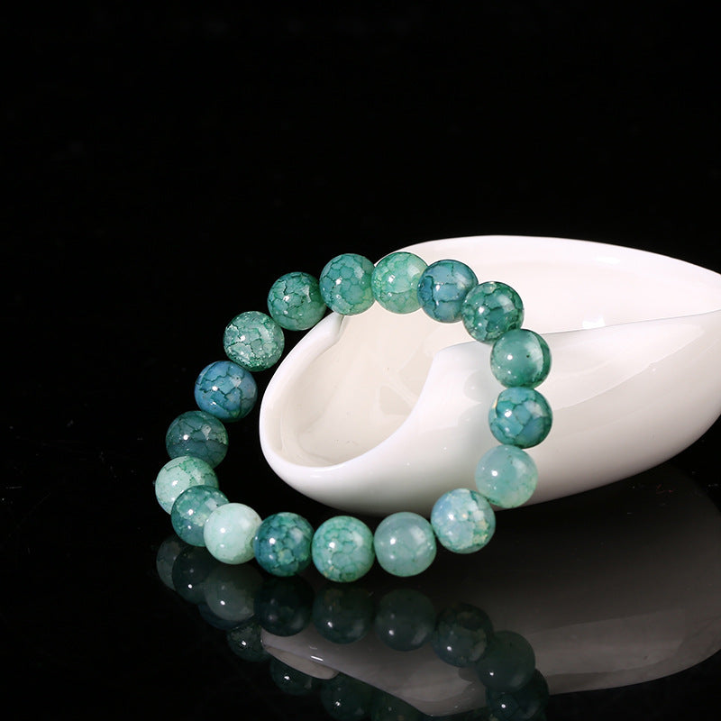 Cystal Crack Glass Bead Crystal Imitation Natural Jade Bracelets