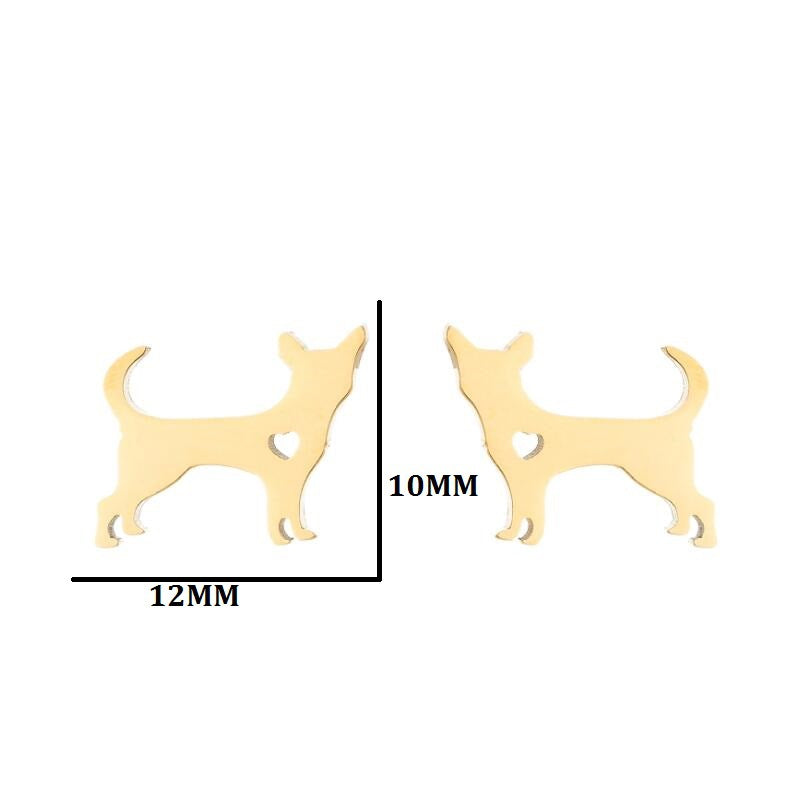 Female Korean Style Simple Stainless Steel Cat Earrings