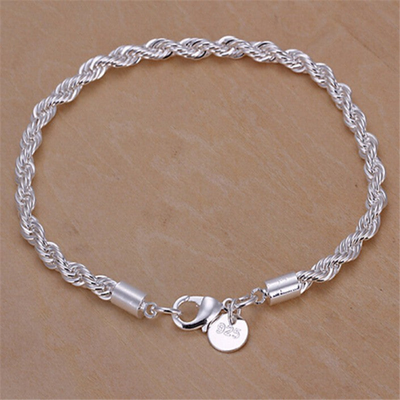 Sier Twist Popular Flash Twisted String Bracelet
