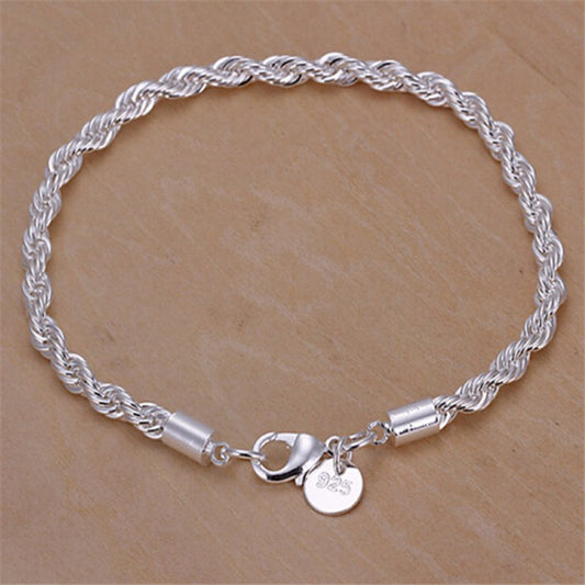 Sier Twist Popular Flash Twisted String Bracelet