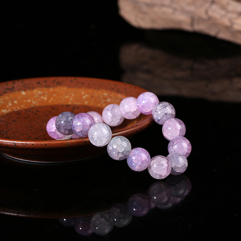 Cystal Crack Glass Bead Crystal Imitation Natural Jade Bracelets