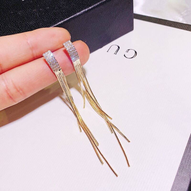 Women's Sier Pin Elegant Long Tassel Trendy Retro Aloofness Style Rings