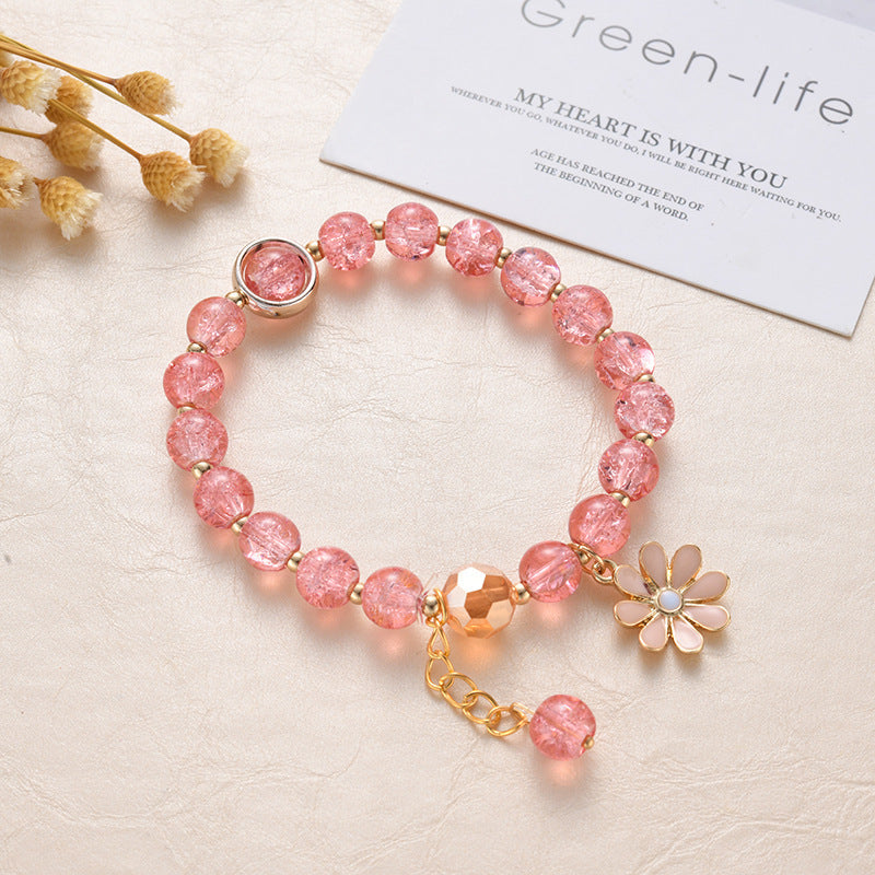 Explosion Flower Crystal Female Pink Sunflower Bracelets