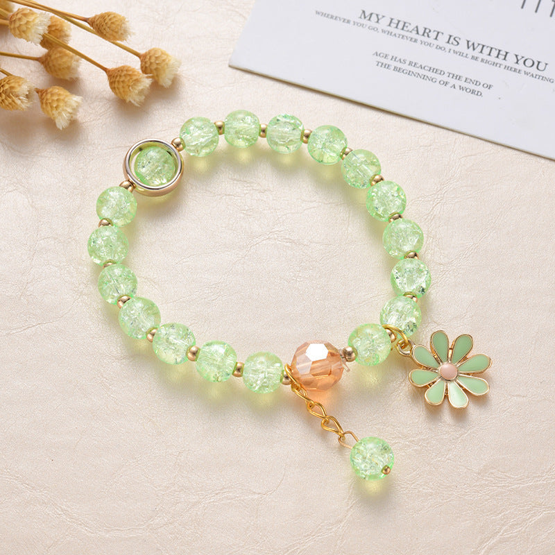 Cracked Cystal Crystal Female Pink Sunflower Sisters Girlfriends Little Bracelets