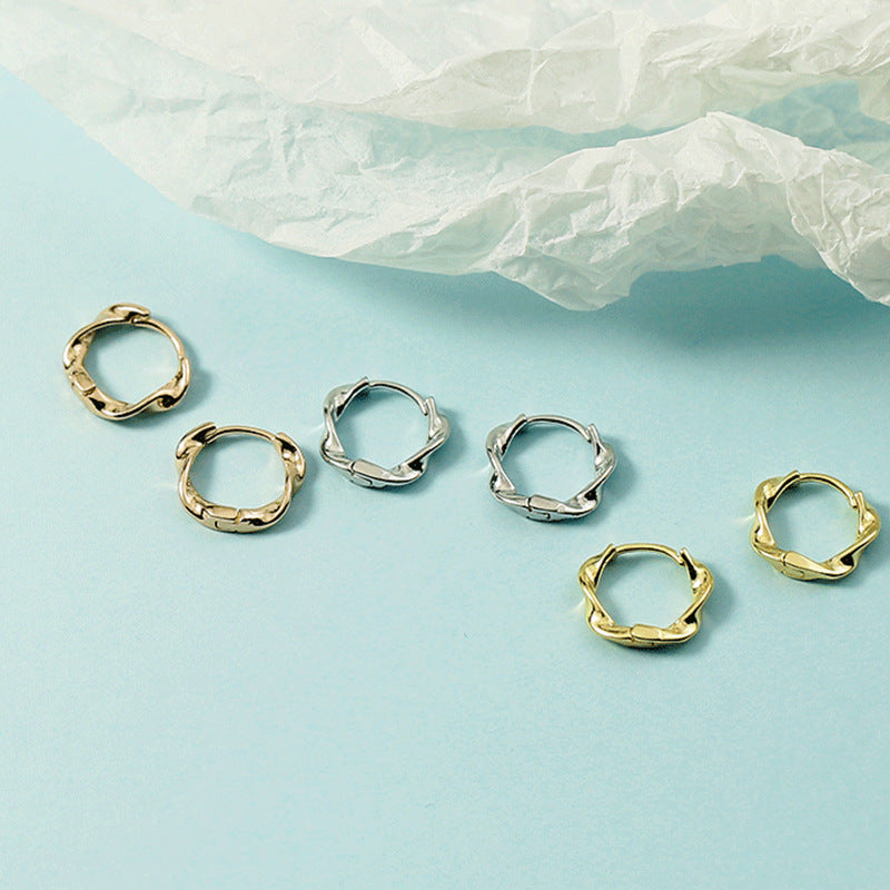 Women's Simple Wave Shape Twist Fashion Before Earrings