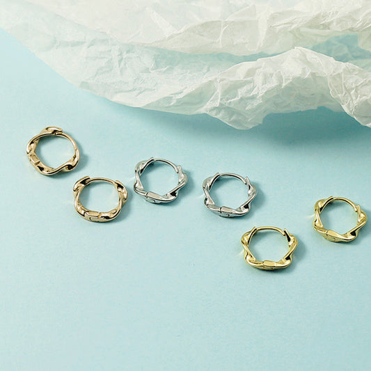 Women's Simple Wave Shape Twist Fashion Before Earrings