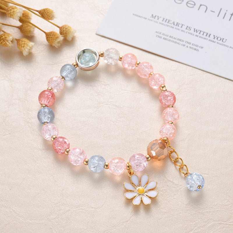 Explosion Flower Crystal Female Pink Sunflower Bracelets