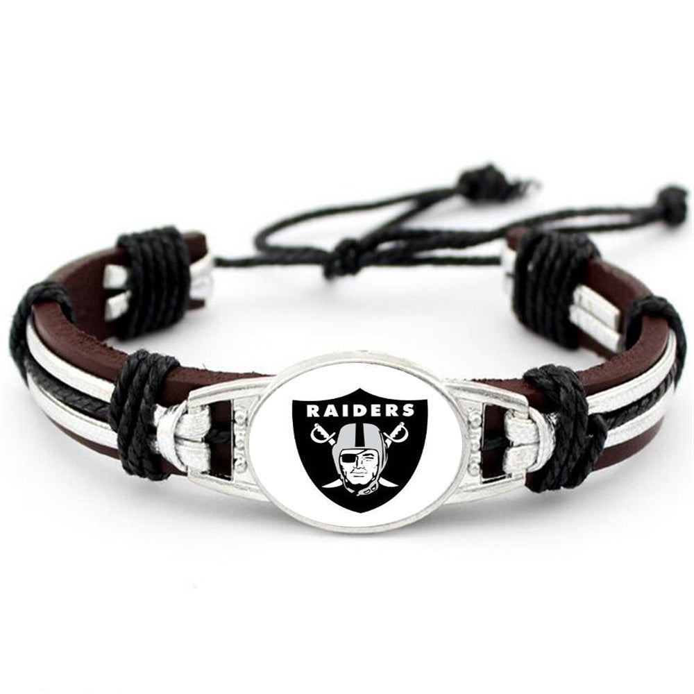 Women's & Men's Team Leather Adjustable Denim Eagle Falcon Bracelets