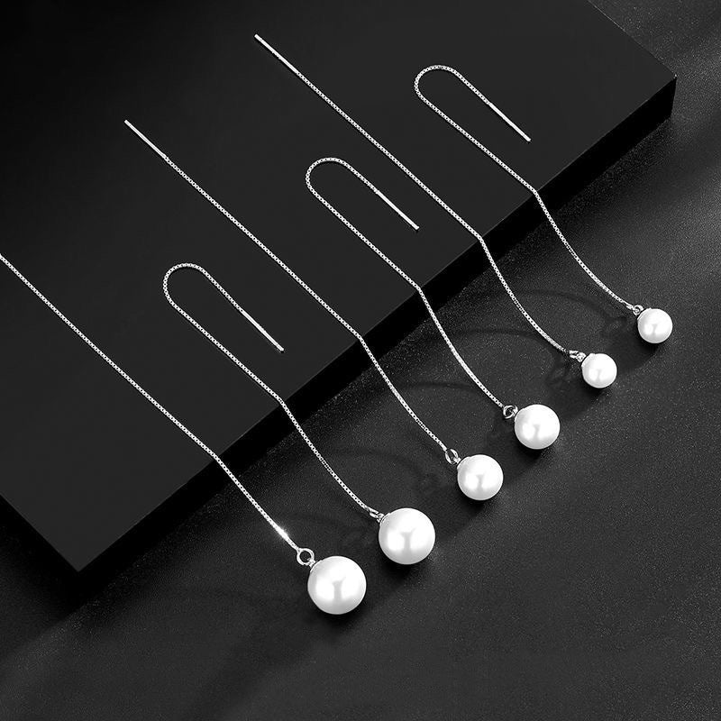 Women's Sier Shell Pearl Thread Elegant High-grade Ear Line