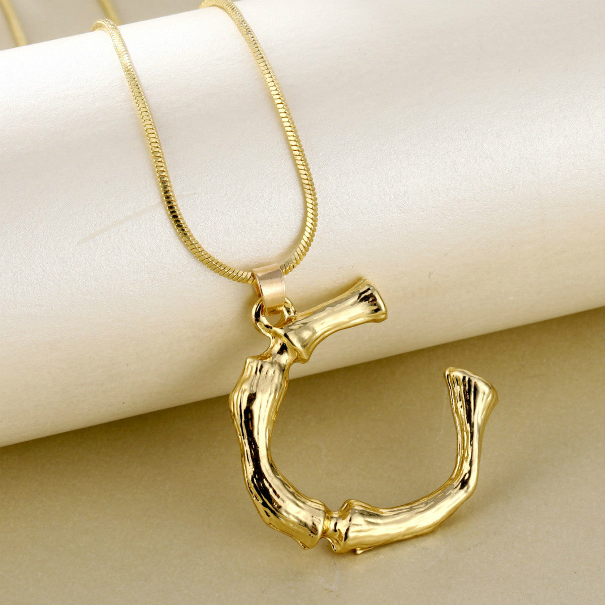 Metal Personality Bamboo Golden English Letter Fashion Necklaces