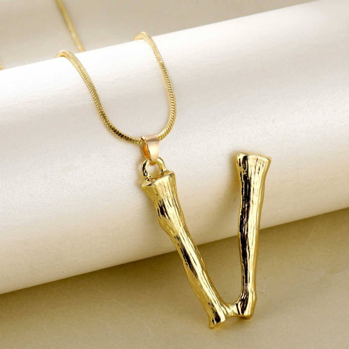 Metal Personality Bamboo Golden English Letter Fashion Necklaces