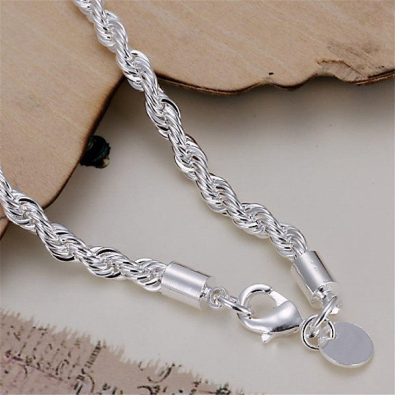 Sier Twist Popular Flash Twisted String Bracelet