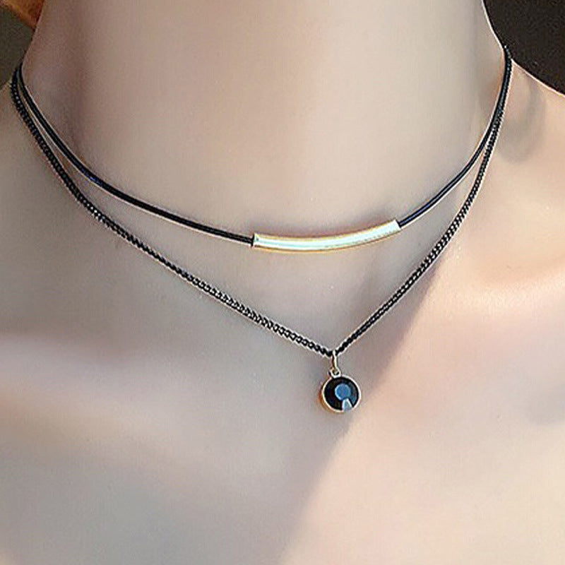 Black Fashion Irregular Chain Trendy Clavicle Versatile Necklace