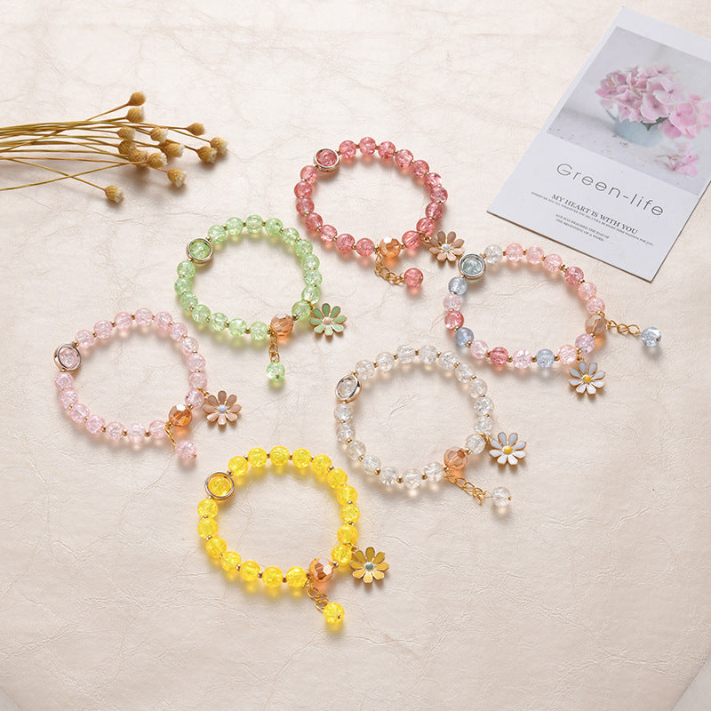 Explosion Flower Crystal Female Pink Sunflower Bracelets