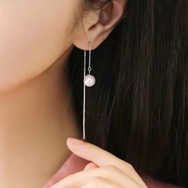 Women's Sier Shell Pearl Thread Elegant High-grade Ear Line