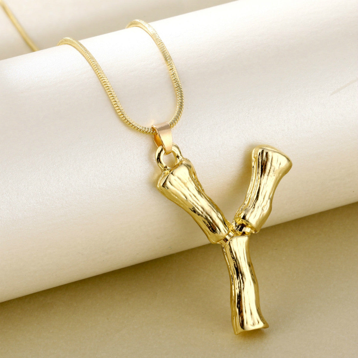 Metal Personality Bamboo Golden English Letter Fashion Necklaces