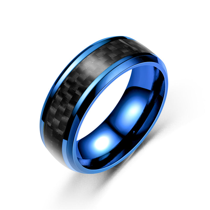 Women's & Men's Carbon Fiber Stainless Steel Fashion Personality Rings