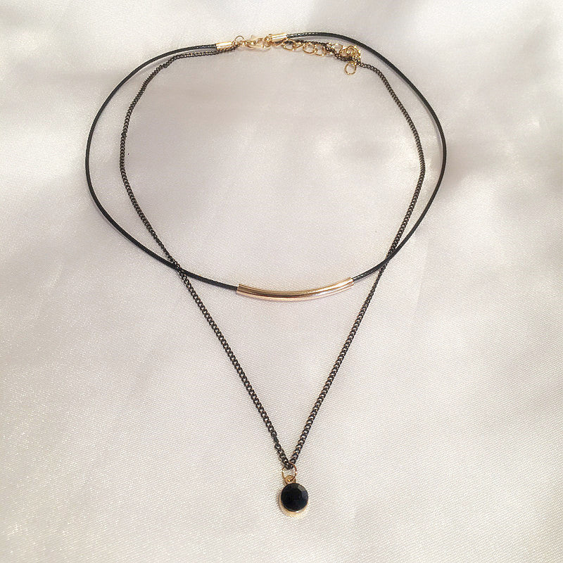 Black Fashion Irregular Chain Trendy Clavicle Versatile Necklace
