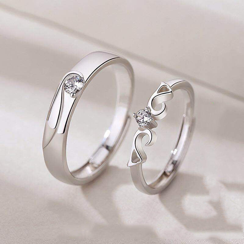 Angel Wings Couple Simple Versatile Opening Rings