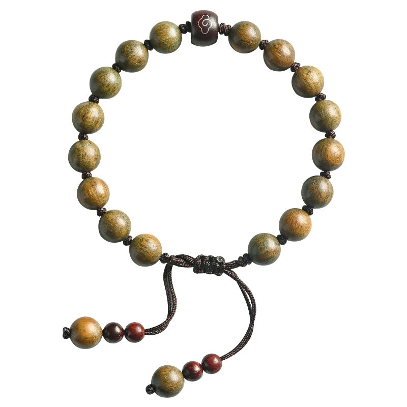 Women's & Men's Style Retro Chinese Sandalwood Single Circle Couple Prayer Bracelet