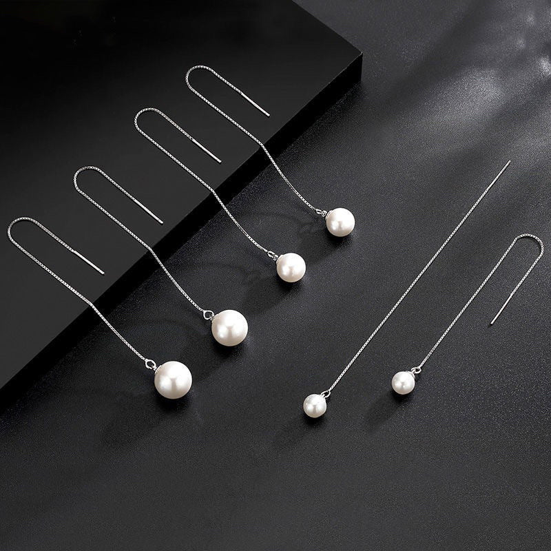 Women's Sier Shell Pearl Thread Elegant High-grade Ear Line