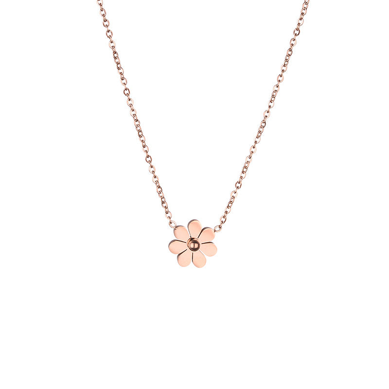 Daisy Female Rose Gold Temperamental Cold Style Clavicle Necklaces