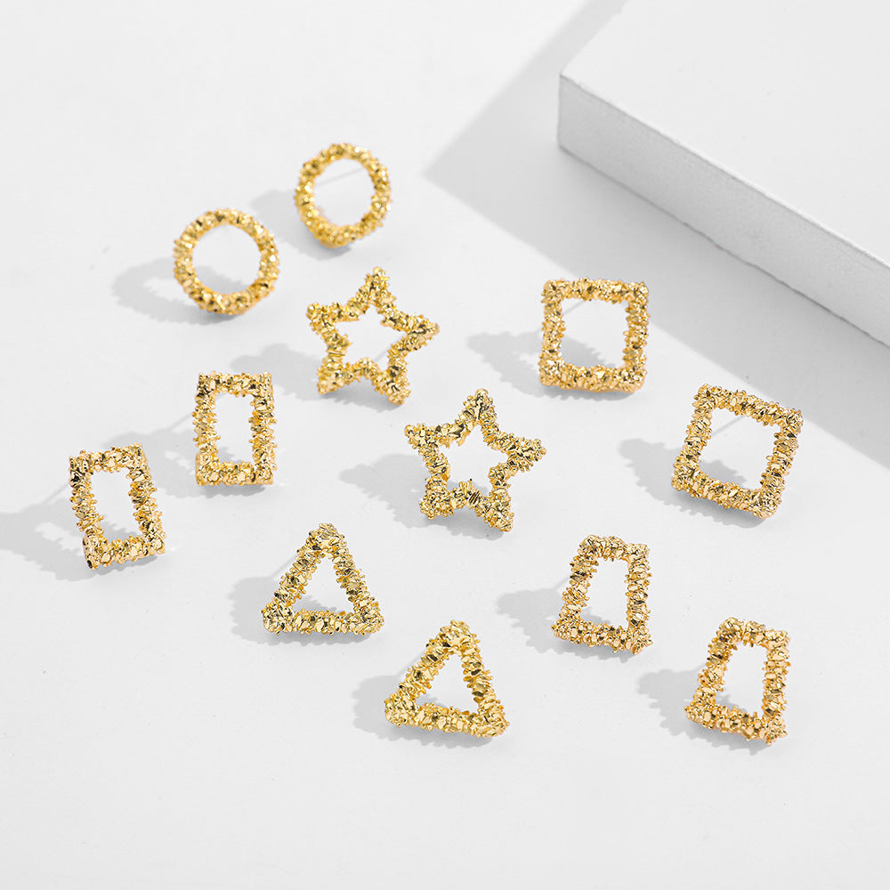 Stylish Simple Versatile Alloy Geometric Warping Earrings