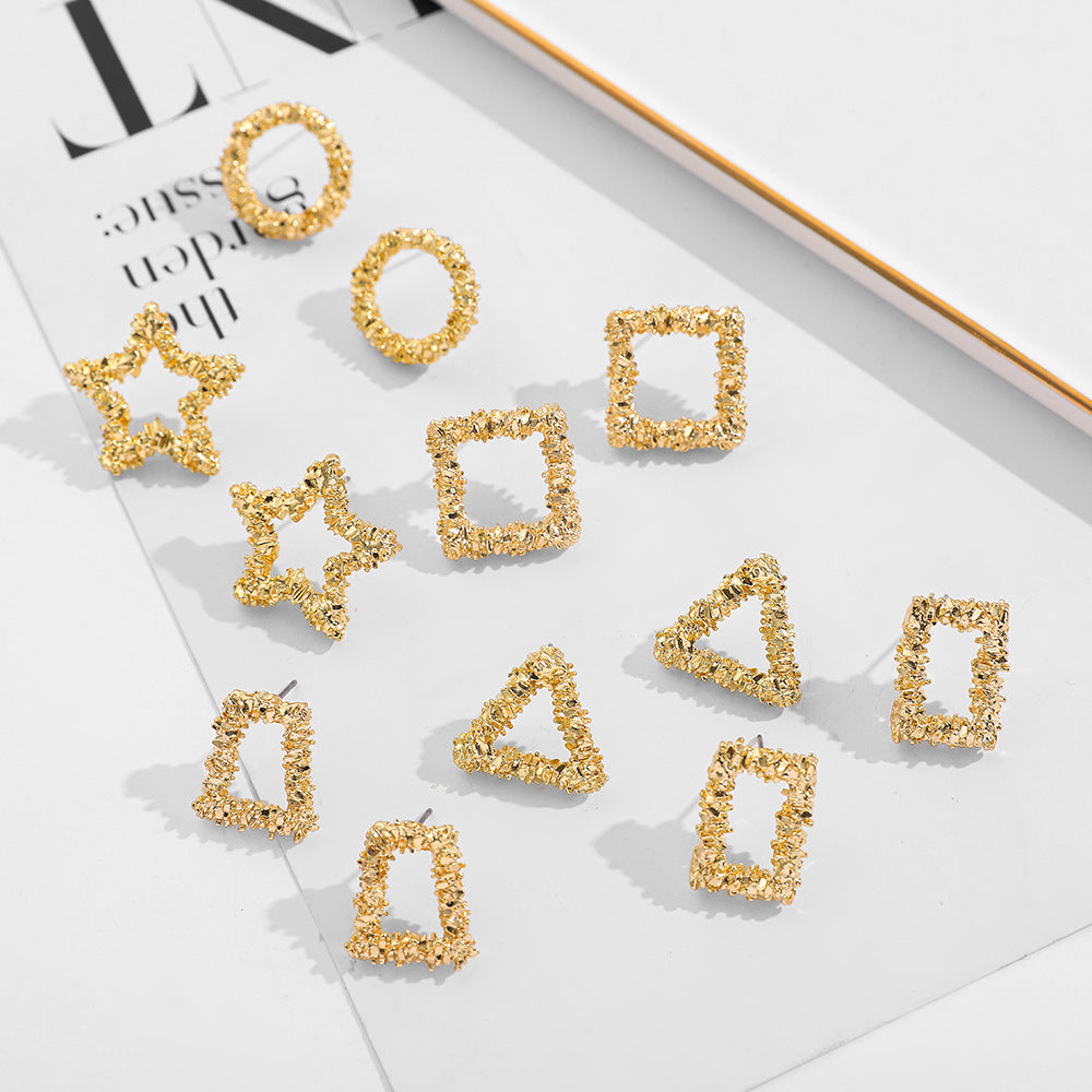 Stylish Simple Versatile Alloy Geometric Warping Earrings