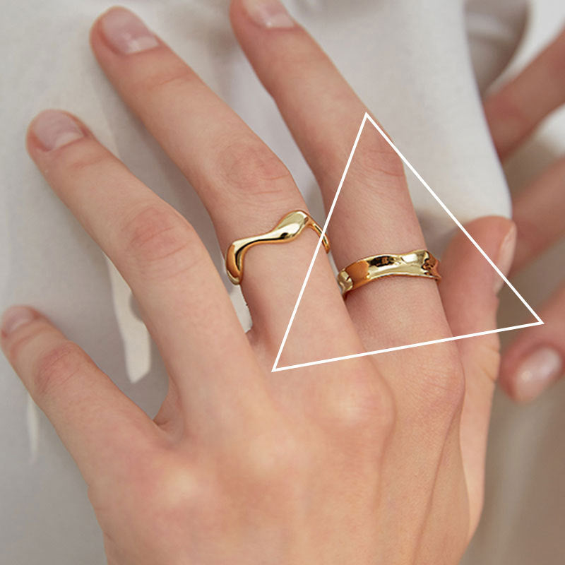 Sier Simple Retro Loving Heart With Opening Index Rings