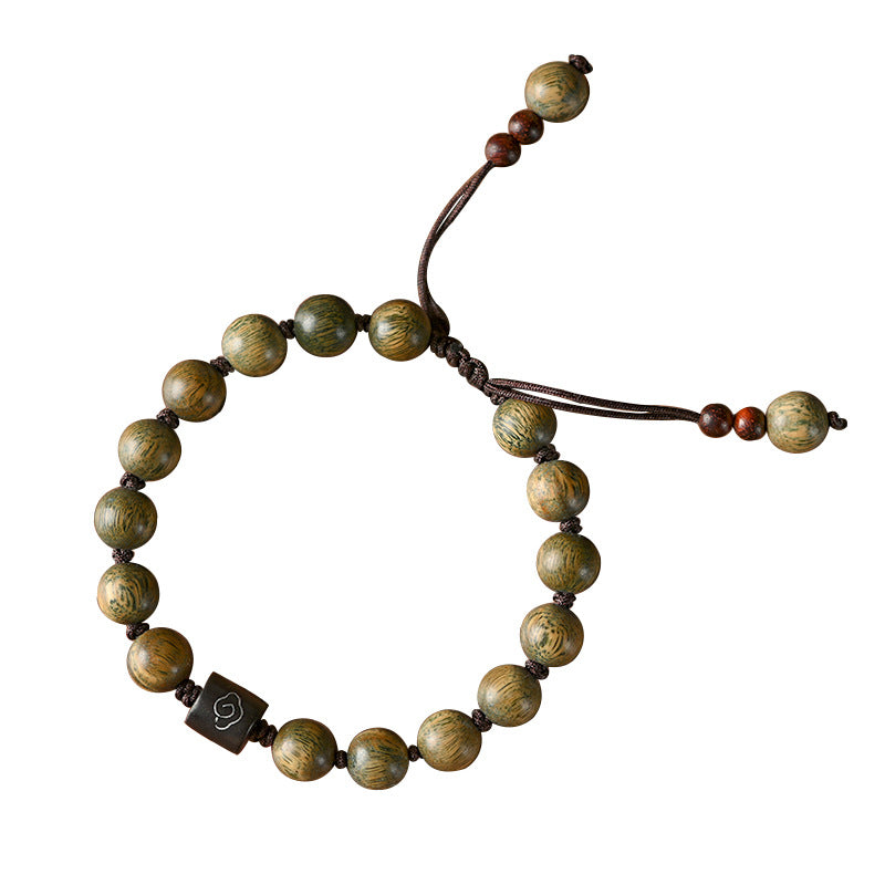 Women's & Men's Style Retro Chinese Sandalwood Single Circle Couple Prayer Bracelet