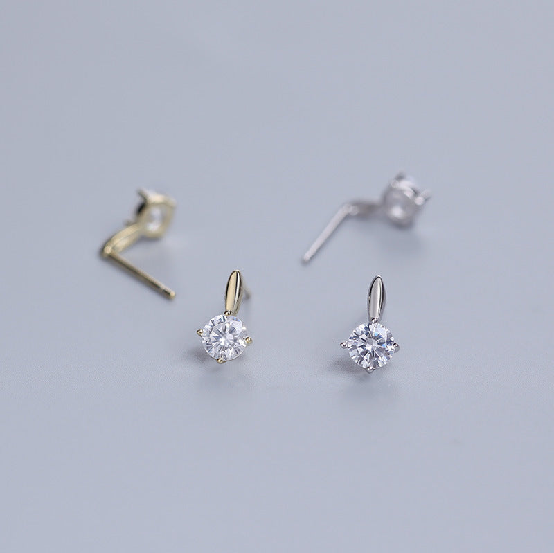 Women's Sier Gold-plated Zirconium Diamond Luxury Shiny Earrings