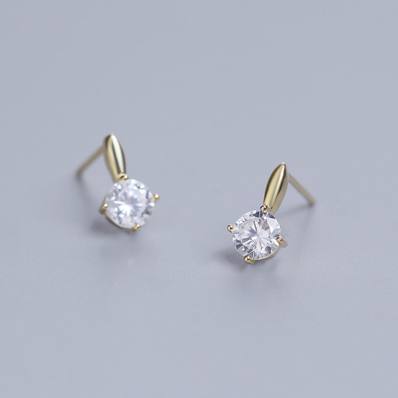 Women's Sier Gold-plated Zirconium Diamond Luxury Shiny Earrings