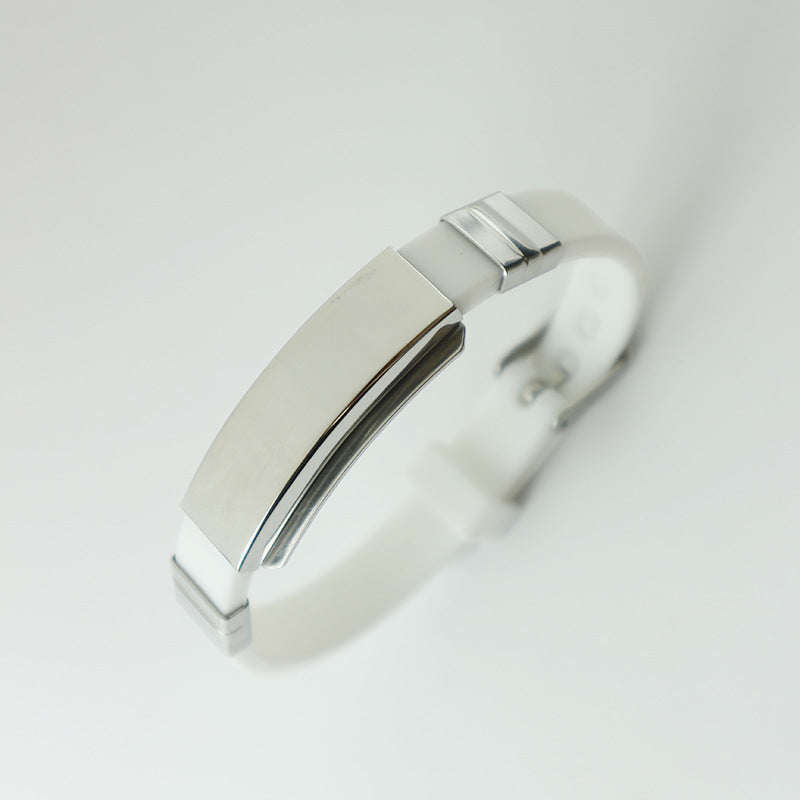 Titanium Steel Korean Style Personalized Lettering Gift Silicone Stainless Bracelet