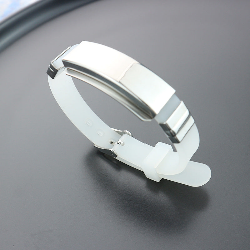 Titanium Steel Korean Style Personalized Lettering Gift Silicone Stainless Bracelet