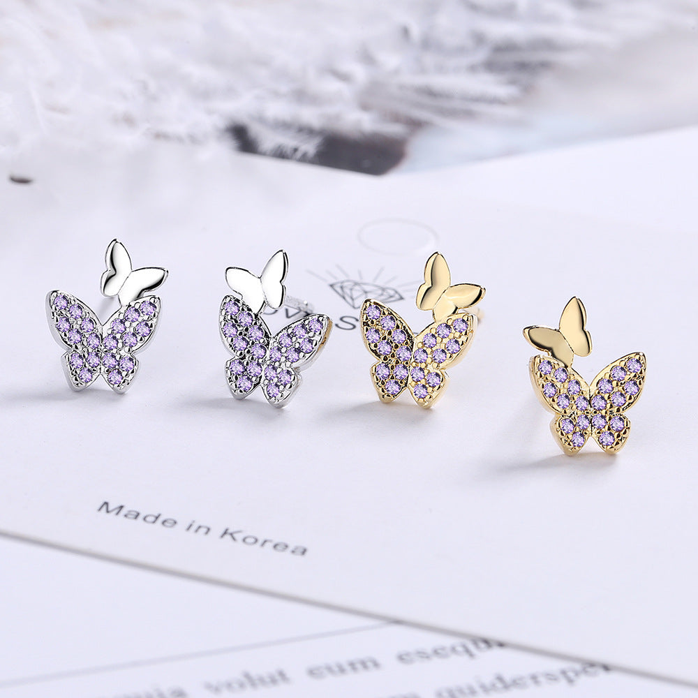 Butterfly Female Petite Simple Temperamental Ornament Earrings