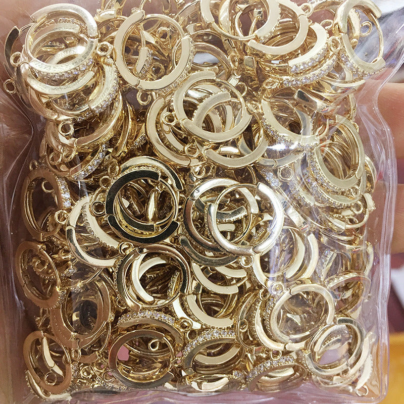 Retention Gilded Clip Micro Inlaid Zircon Material Simple Ear Buckle