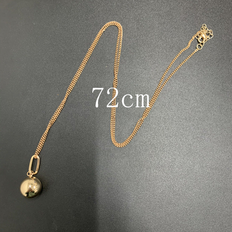 Women's Simple Metal Beads Vintage Gold Style Round Necklaces