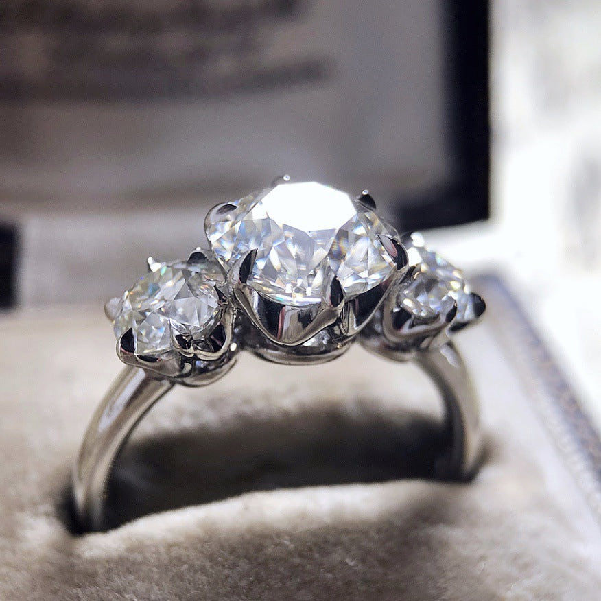 Complex Inlaid Color Zircon Trend Fashion Rings