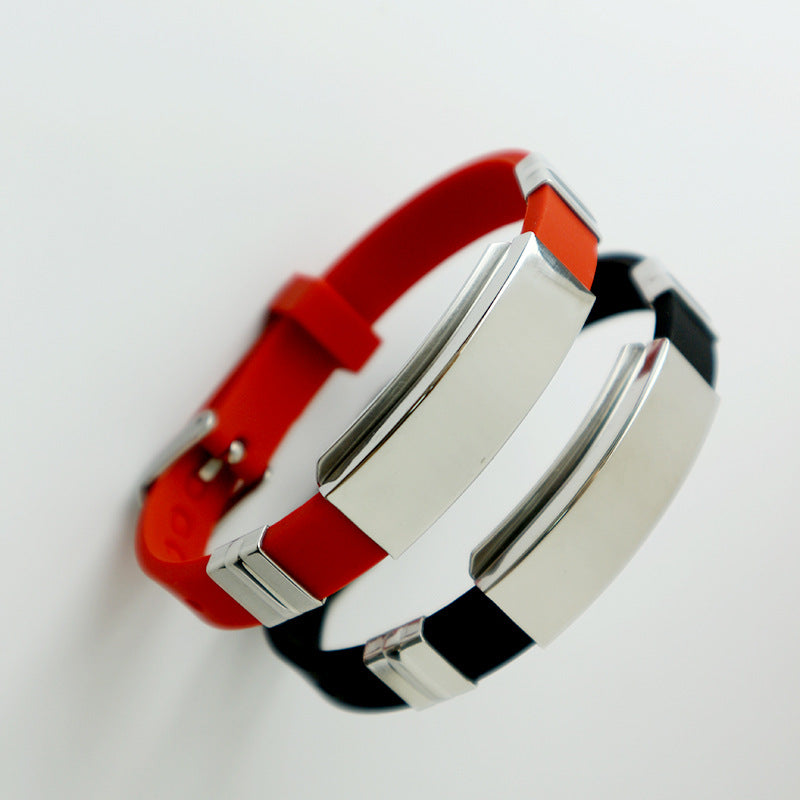 Titanium Steel Korean Style Personalized Lettering Gift Silicone Stainless Bracelet