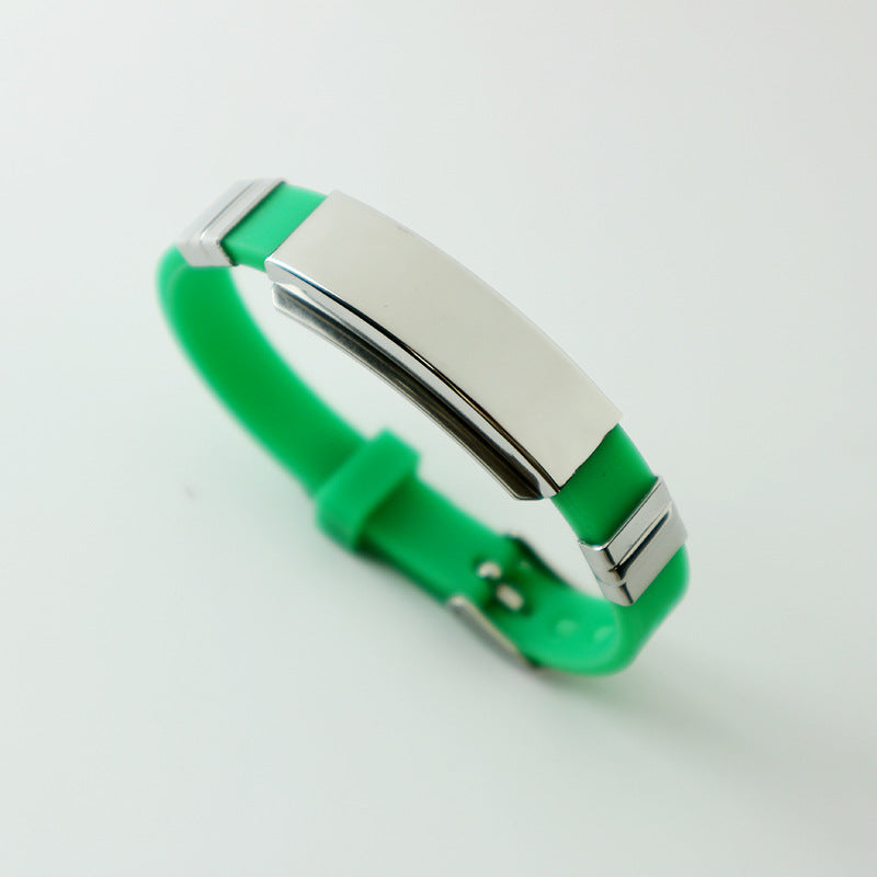 Titanium Steel Korean Style Personalized Lettering Gift Silicone Stainless Bracelet