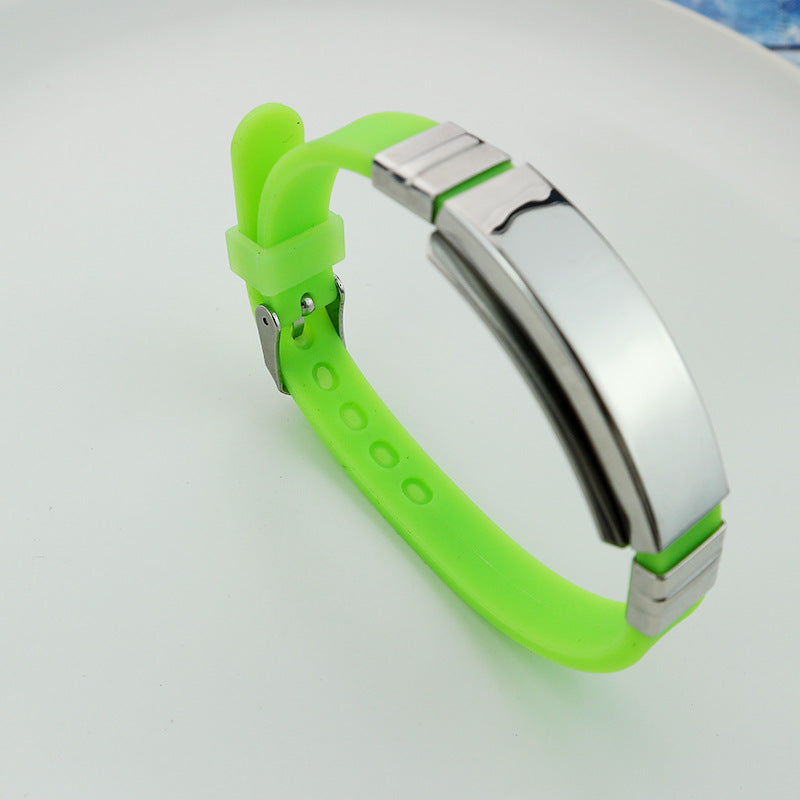 Titanium Steel Korean Style Personalized Lettering Gift Silicone Stainless Bracelet