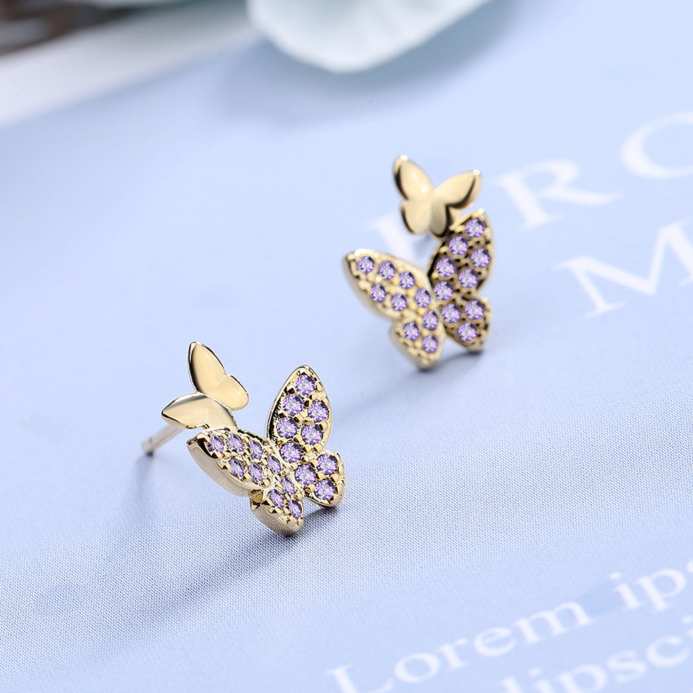 Butterfly Female Petite Simple Temperamental Ornament Earrings