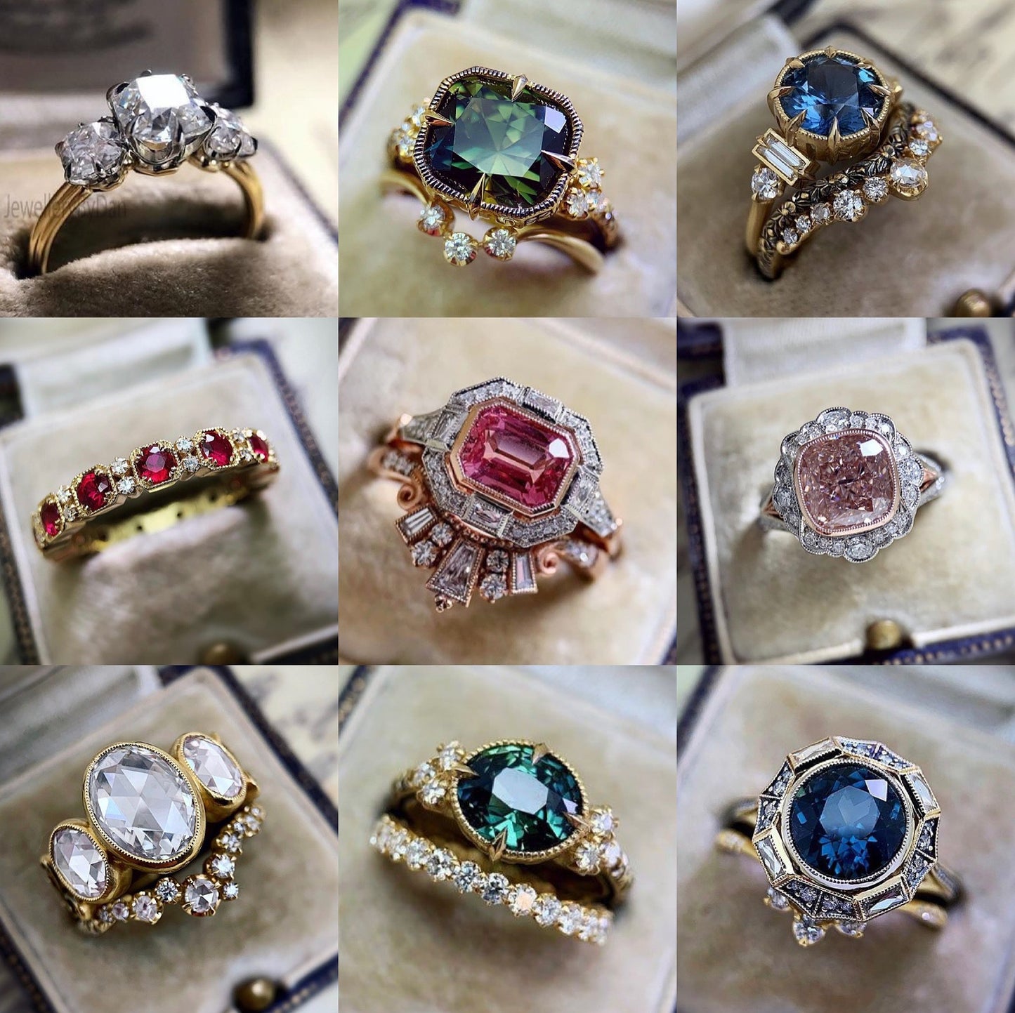 Complex Inlaid Color Zircon Trend Fashion Rings