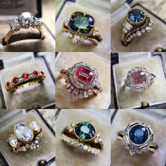 Complex Inlaid Color Zircon Trend Fashion Rings