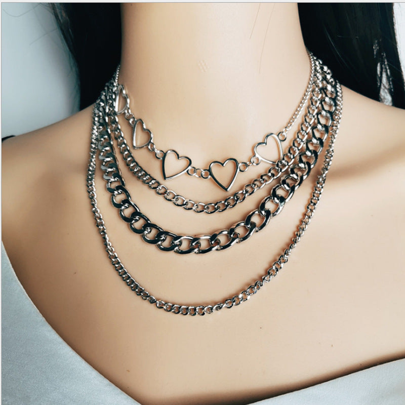 Women's Hip Hop Punk Trendy Pin Fashion Retro Key Lock Necklaces