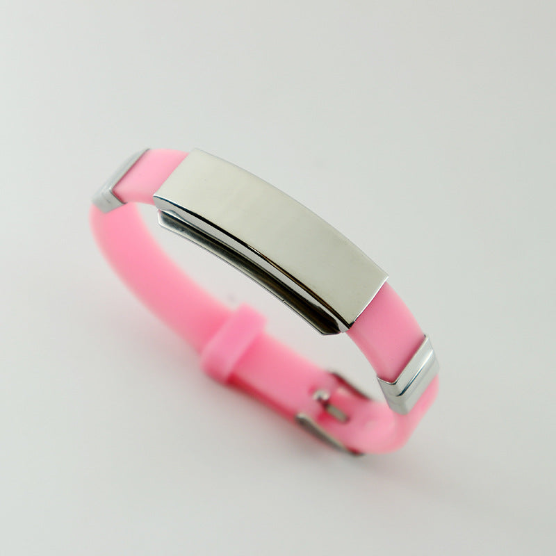 Titanium Steel Korean Style Personalized Lettering Gift Silicone Stainless Bracelet
