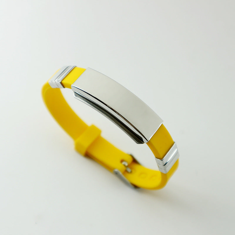 Titanium Steel Korean Style Personalized Lettering Gift Silicone Stainless Bracelet