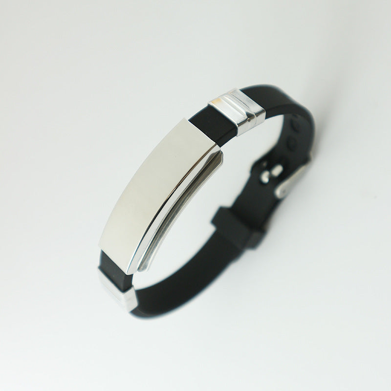 Titanium Steel Korean Style Personalized Lettering Gift Silicone Stainless Bracelet